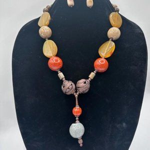 Necklace and earrings